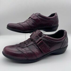 CLARKS EVERYDAY ACTIVE AIR  Maroon Wedge Heel Leather Comfort Shoes Size 10 M